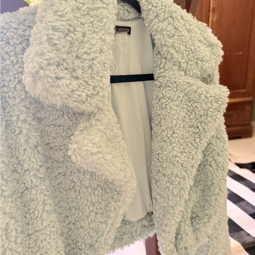 HYFVE Cream Teddy Jacket Plush Oversized Design